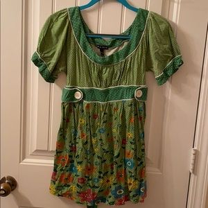 XL Green Floral Top